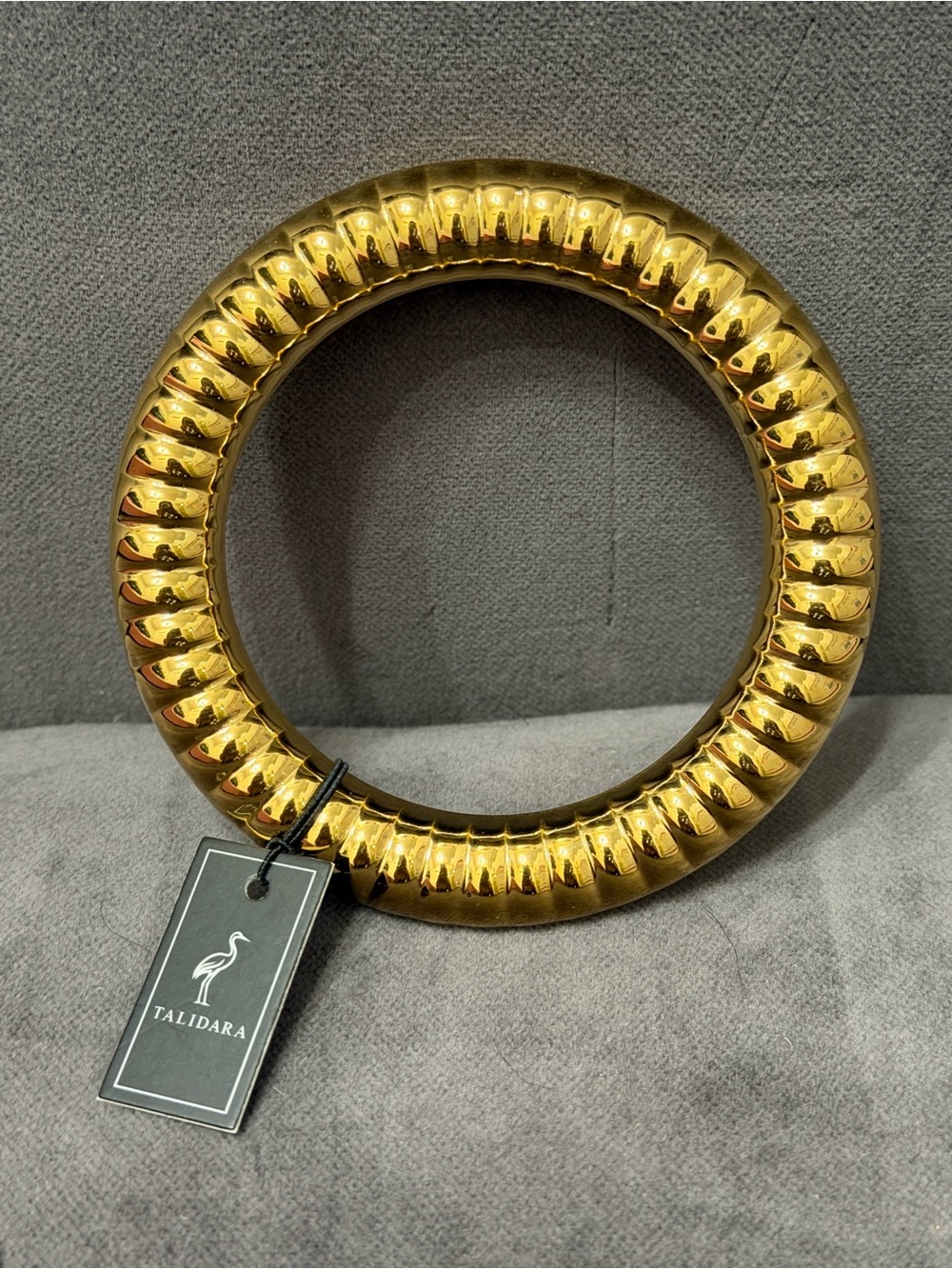 Gold Ribbed Bangle Bracelet